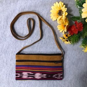 NWOT - Colorful Leather & Fabric Zippered Mini-Bag